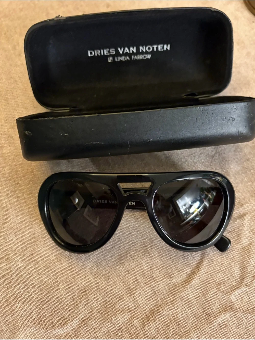 Dries Van Noten Black Sunglasses with Dark Lenses